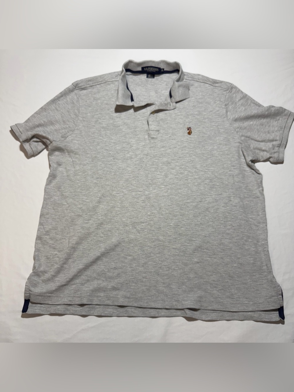 U.S. Polo Assn. Light Gray Heather Polo with Embroidered Logo